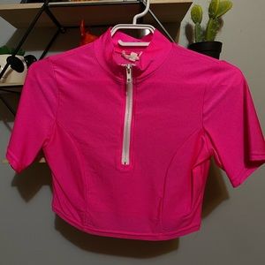 Neon pink crop top